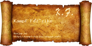 Kampf Füzike névjegykártya